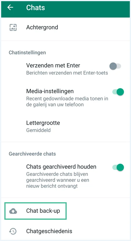 WhatsApp Scherm Chats