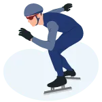 Schaatser die klaarstaat om van start te gaan