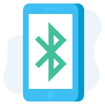 Smartphone met Bluetooth symbool