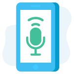 Smartphone met Microfoon Icoon