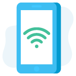 Smartphone met Wifi-symbool