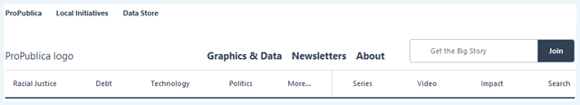 Screenshot van Pro Publica op het dark web