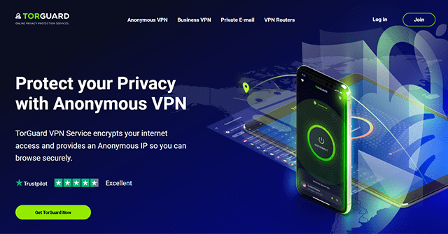 TorGuard VPN homepage
