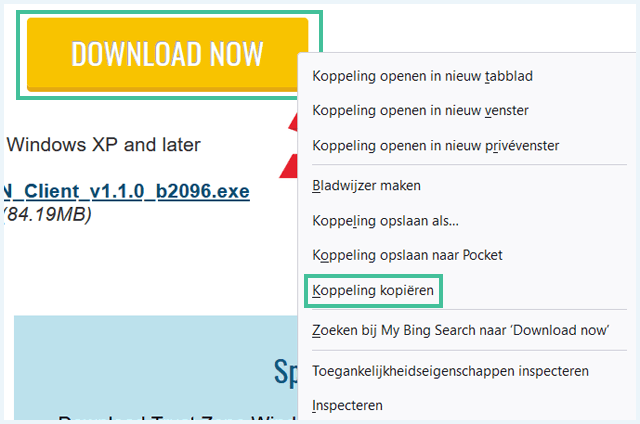 Trust.Zone Download Now knop met uitleg