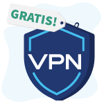 VPN-schild met een label waarop "Gratis" staat