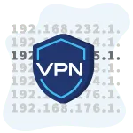 VPN-schild met IP-adressen op de achtergrond