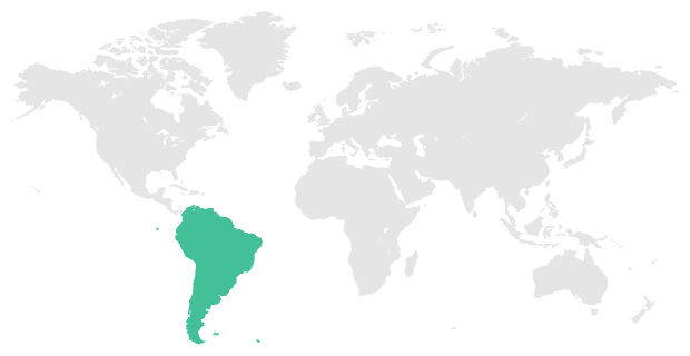 Wereldkaart Latijns Amerika