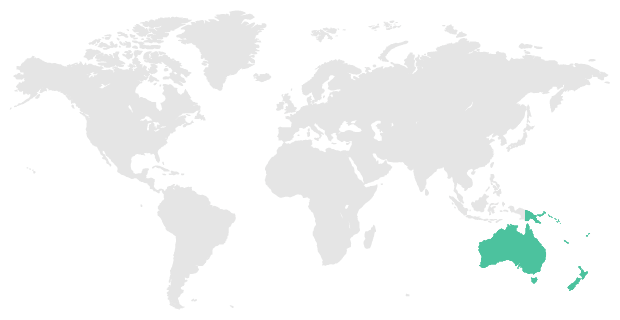 Wereldkaart Oceanie