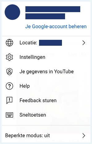 Screenshot YouTube beperkte modus